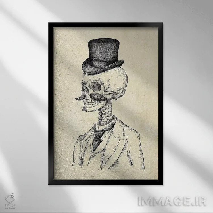 تابلو دکوراتیو "جنتلمن پیر" اثر مایک کوبو - نمای قابدار مشکی