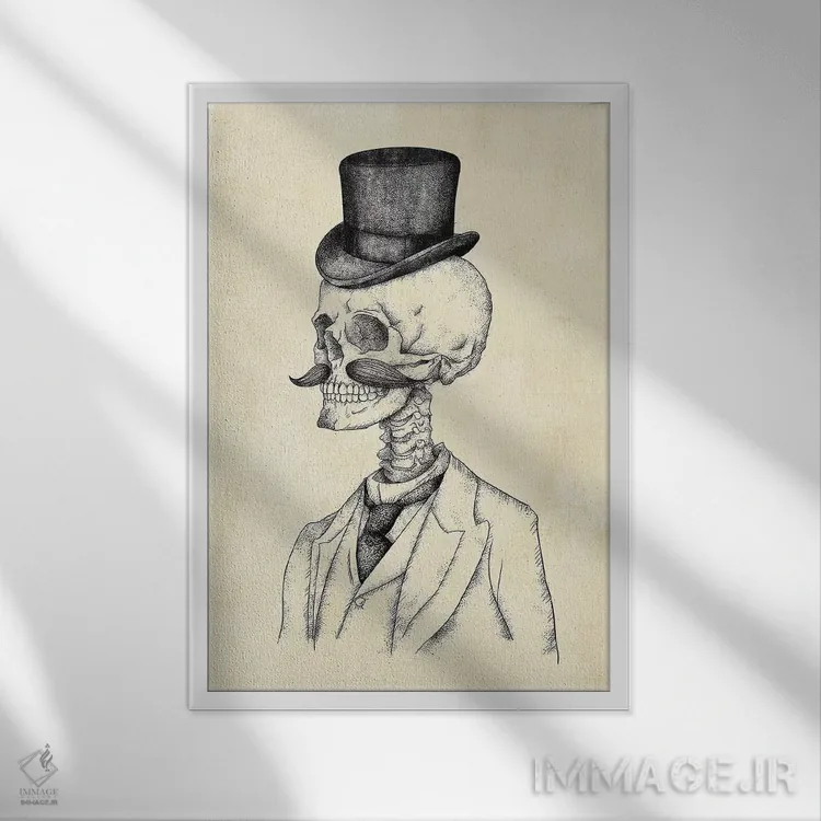 تابلو دکوراتیو "جنتلمن پیر" اثر مایک کوبو - نمای قابدار سفید