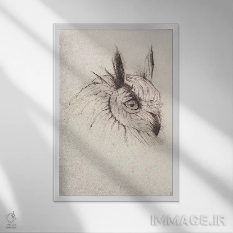 تابلو دکوراتیو "جغد ۲" اثر مایک کوبو - نمای قابدار سفید