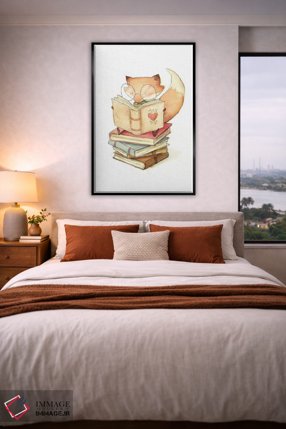 تابلو دکوراتیو "عاشق کتاب" اثر مایک کوبو - D6B