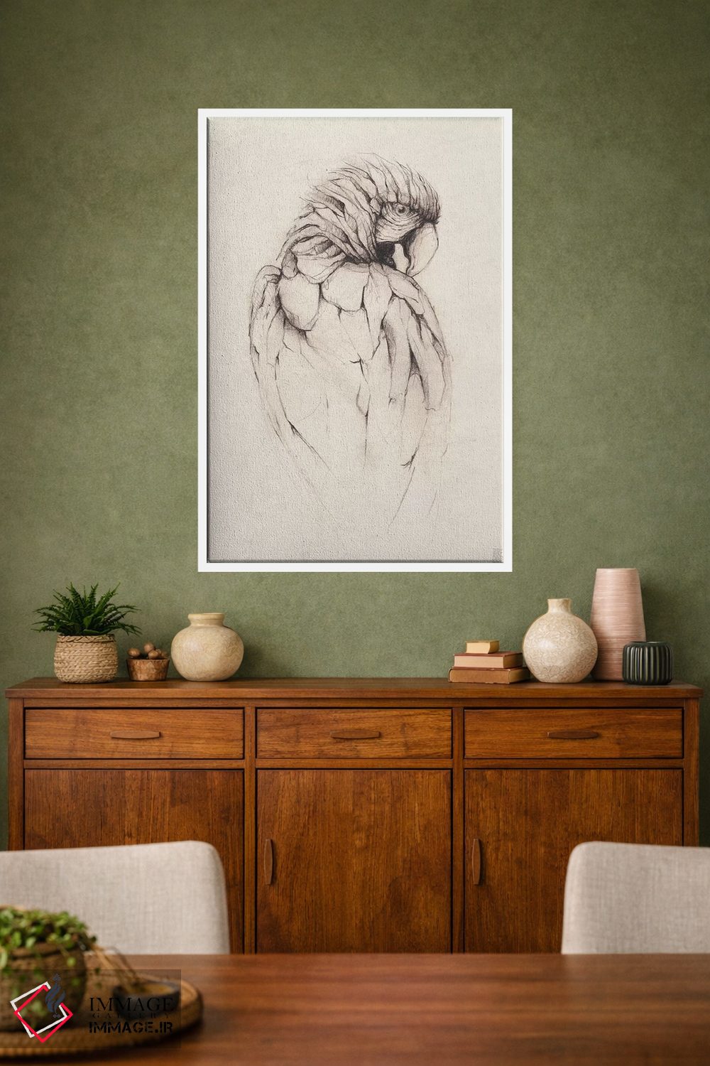 تابلو دکوراتیو "طوطی ۱" اثر مایک کوبو - D1W