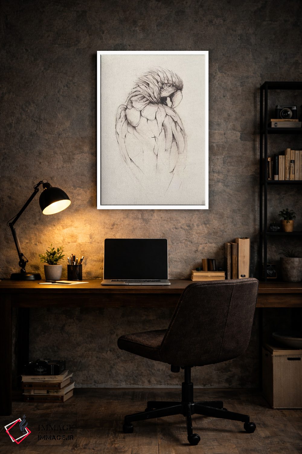 تابلو دکوراتیو "طوطی ۱" اثر مایک کوبو - D6W