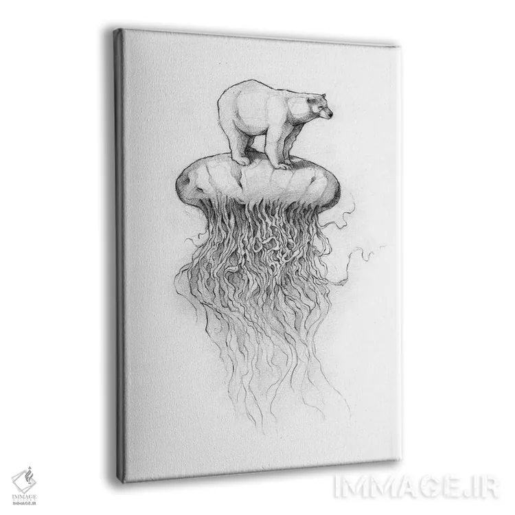 تابلو دکوراتیو "خرس قطبی و عروس دریایی ۲" اثر مایک کوبو - نمای پرسپکتیو محصول