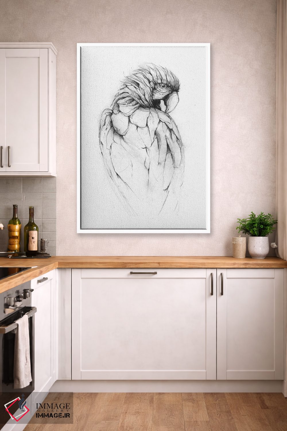 تابلو دکوراتیو "طوطی ۲" اثر مایک کوبو - D6W