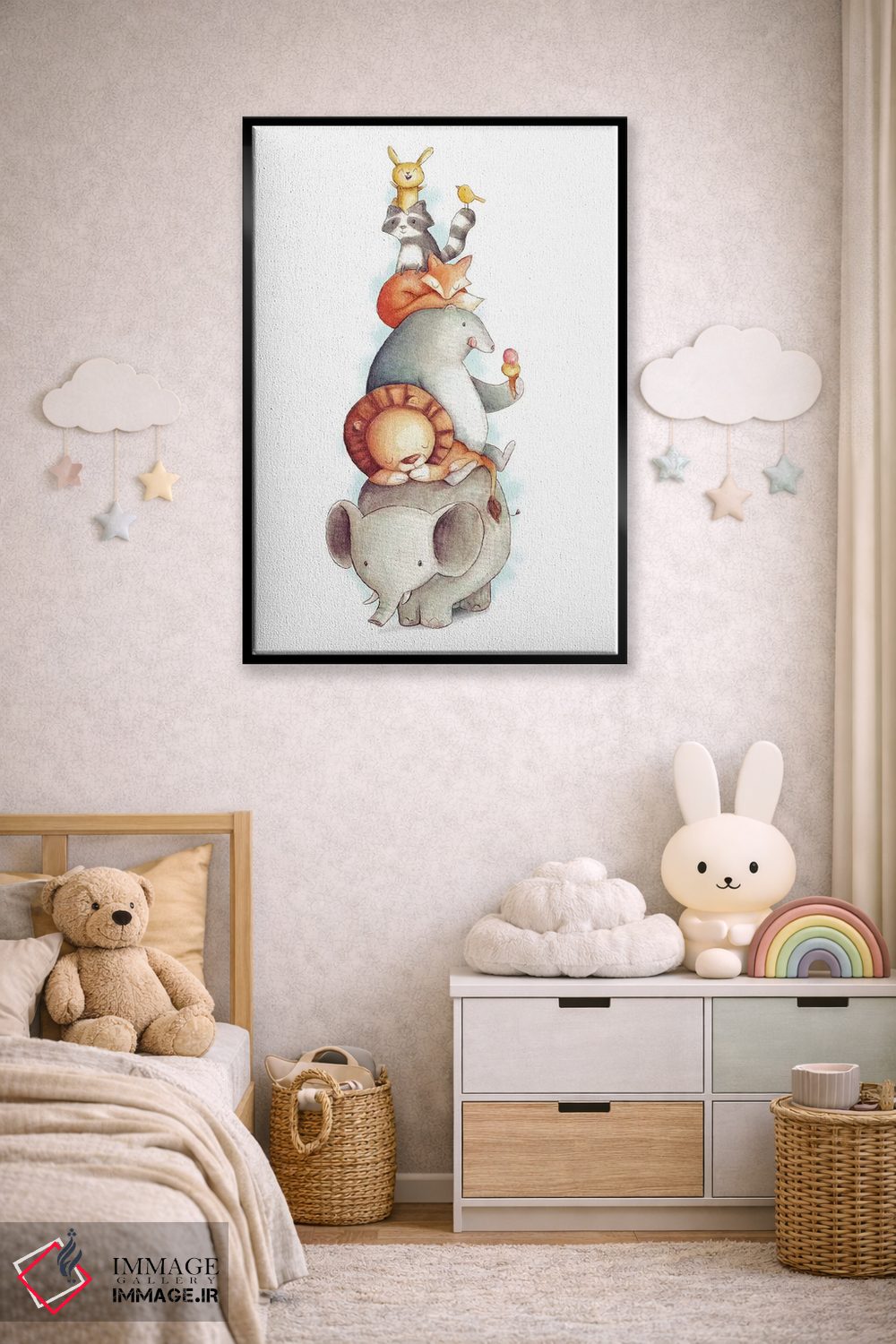 تابلو دکوراتیو "حیوانات مهمانی" اثر مایک کوبو - D5B