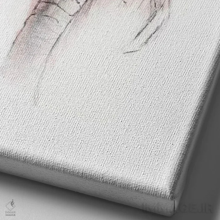 تابلو دکوراتیو "راه راه قرمز" اثر مایک کوبو - نمای نزدیک بافت بوم