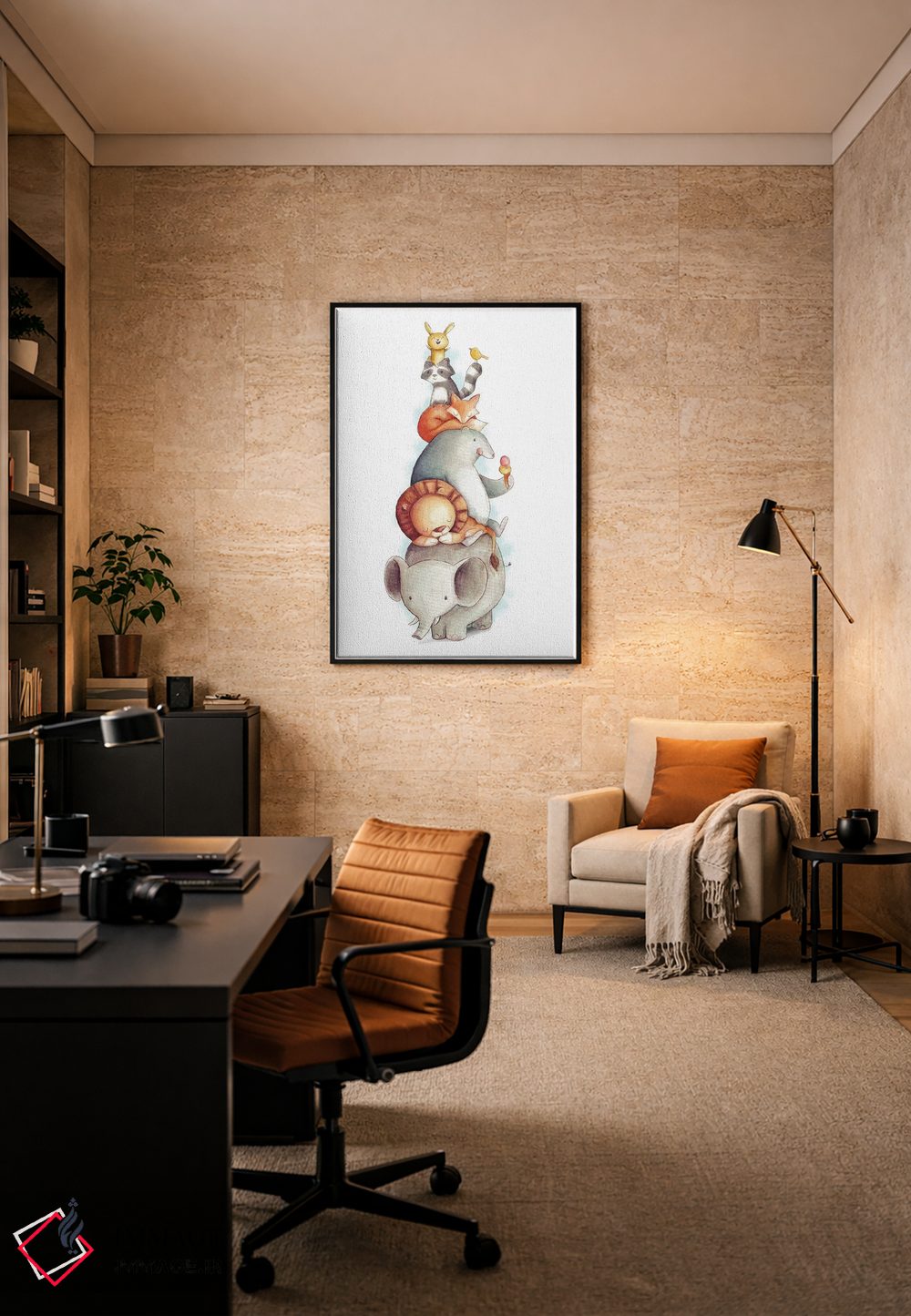 تابلو دکوراتیو "حیوانات مهمانی" اثر مایک کوبو - D6B