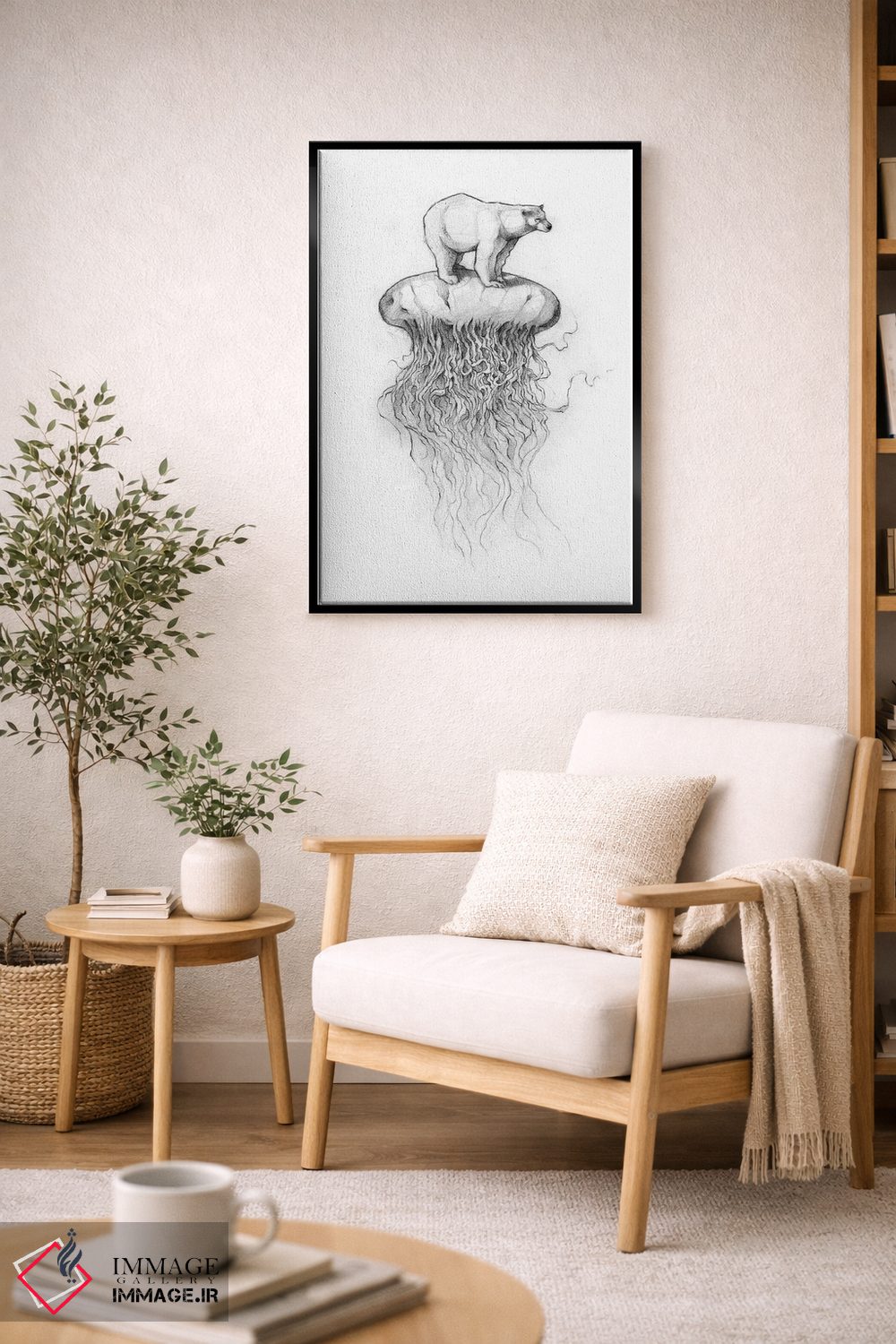 تابلو دکوراتیو "خرس قطبی و عروس دریایی ۲" اثر مایک کوبو - D2B