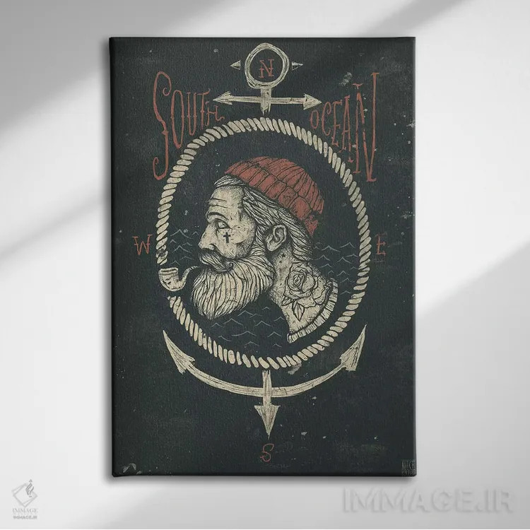 تابلو دکوراتیو "اقیانوس جنوب" اثر مایک کوبو - نمای روبهرو روی دیوار