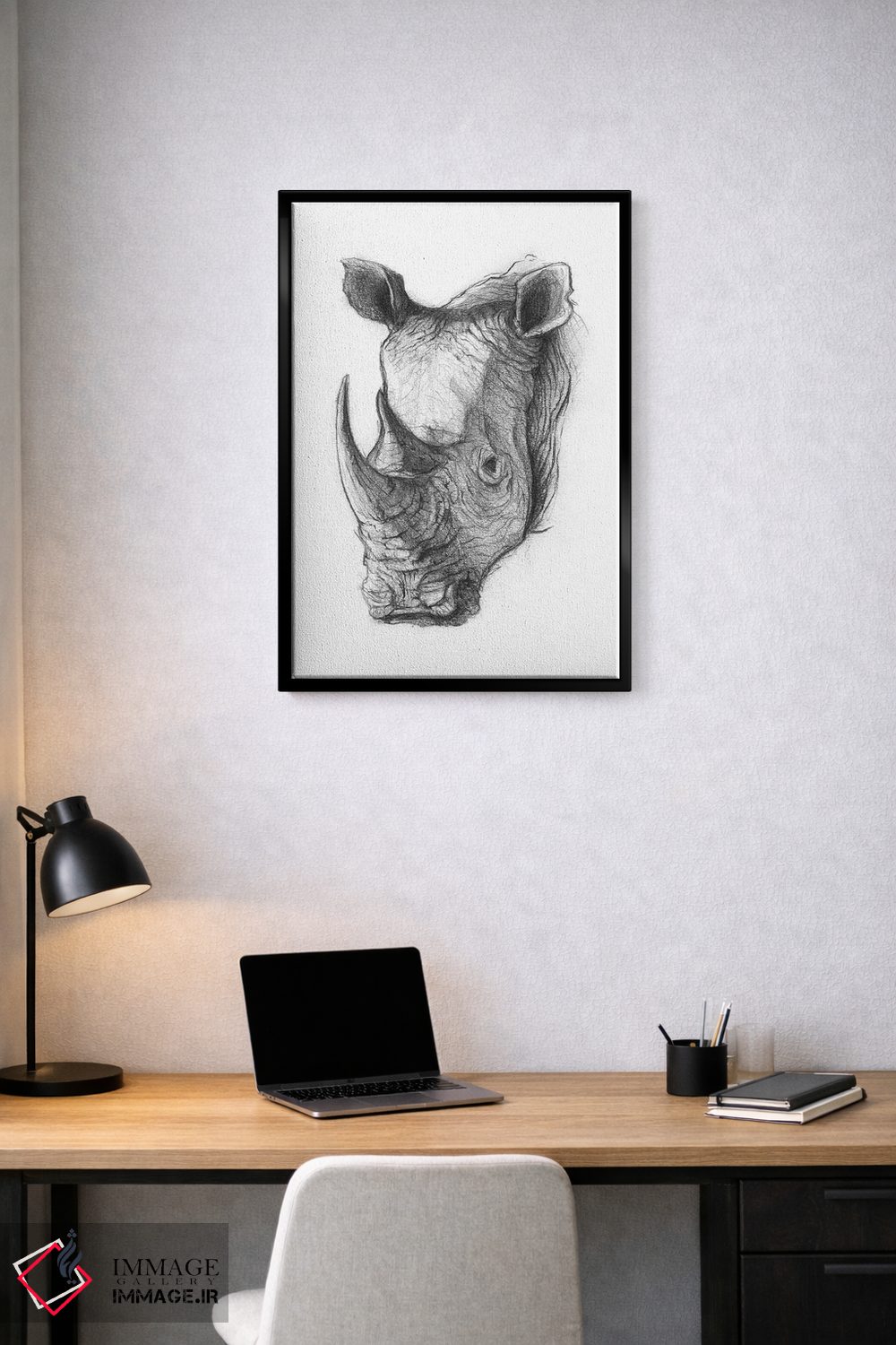 تابلو دکوراتیو "کرگدن ۵" اثر مایک کوبو - D2B