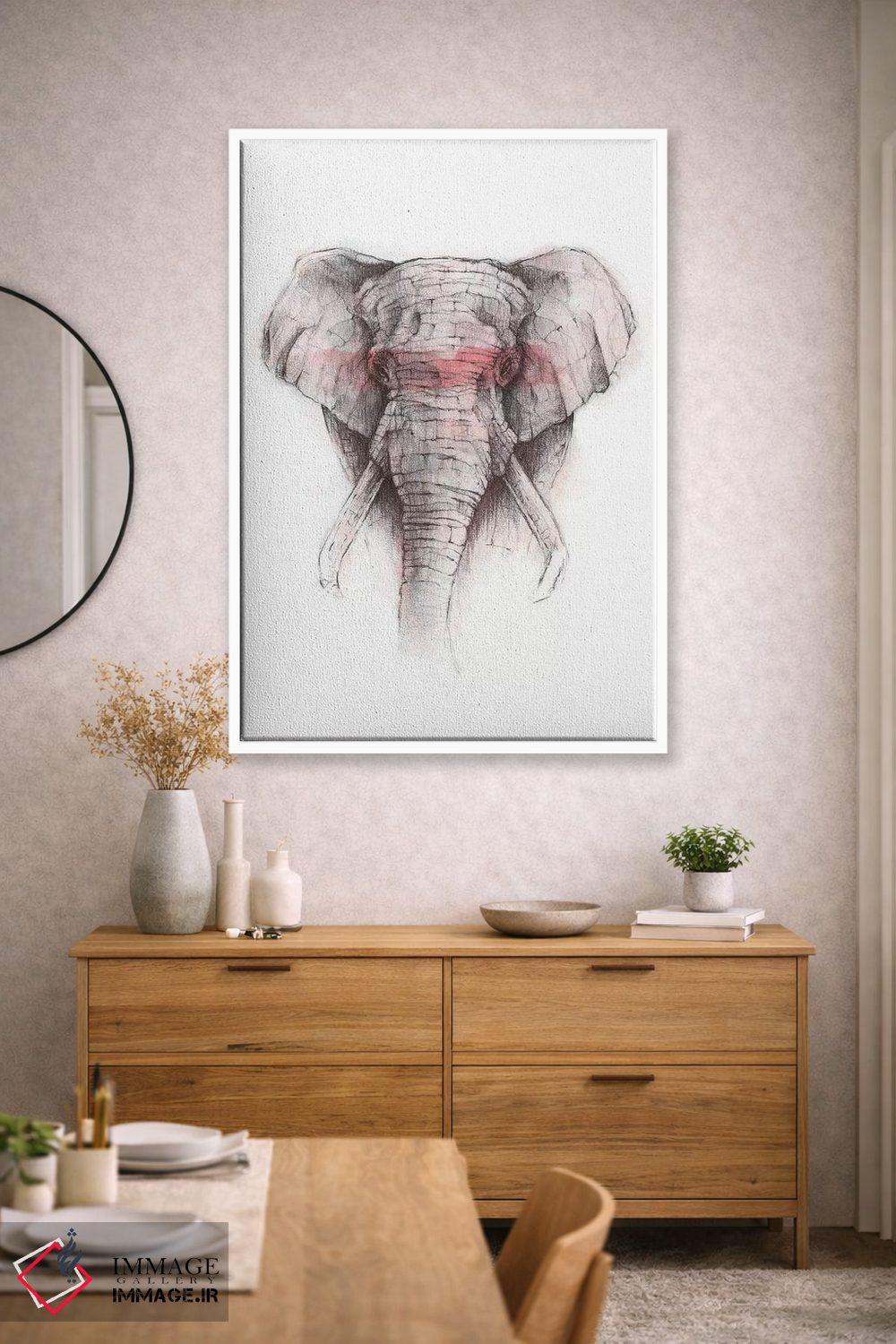 تابلو دکوراتیو "راه راه قرمز" اثر مایک کوبو - D1W