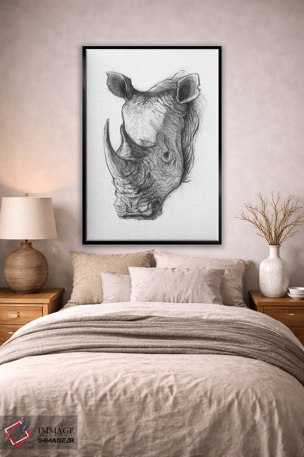 تابلو دکوراتیو "کرگدن ۵" اثر مایک کوبو - D3B