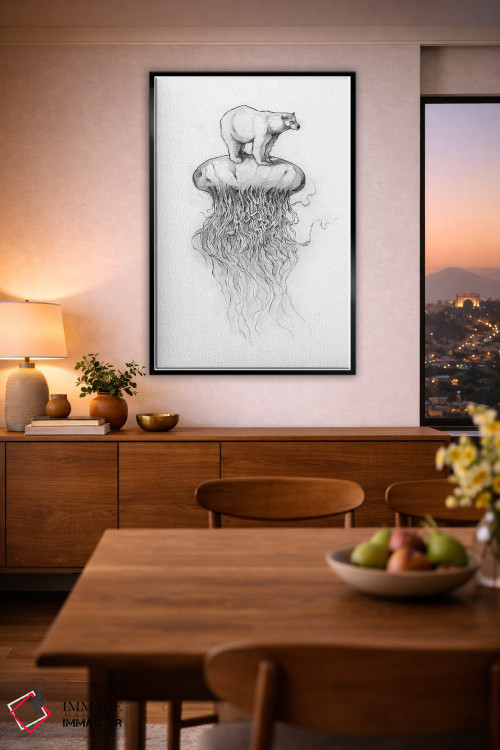 تابلو دکوراتیو "خرس قطبی و عروس دریایی ۲" اثر مایک کوبو - D4B