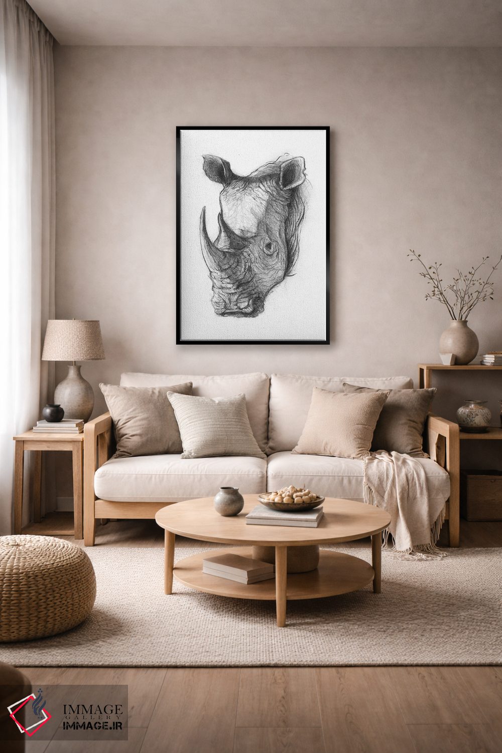 تابلو دکوراتیو "کرگدن ۵" اثر مایک کوبو - D5B