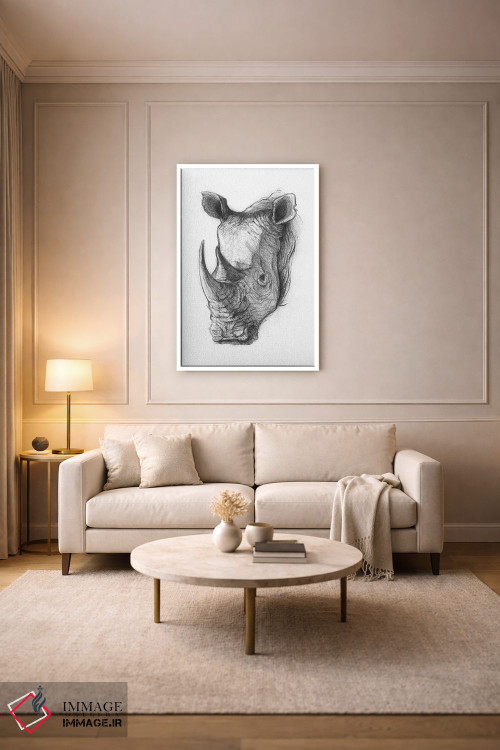 تابلو دکوراتیو "کرگدن ۵" اثر مایک کوبو - D4W