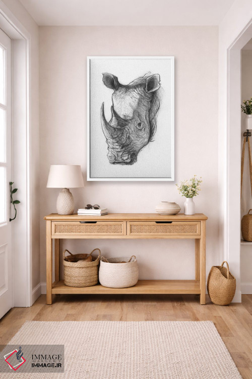 تابلو دکوراتیو "کرگدن ۵" اثر مایک کوبو - D6W