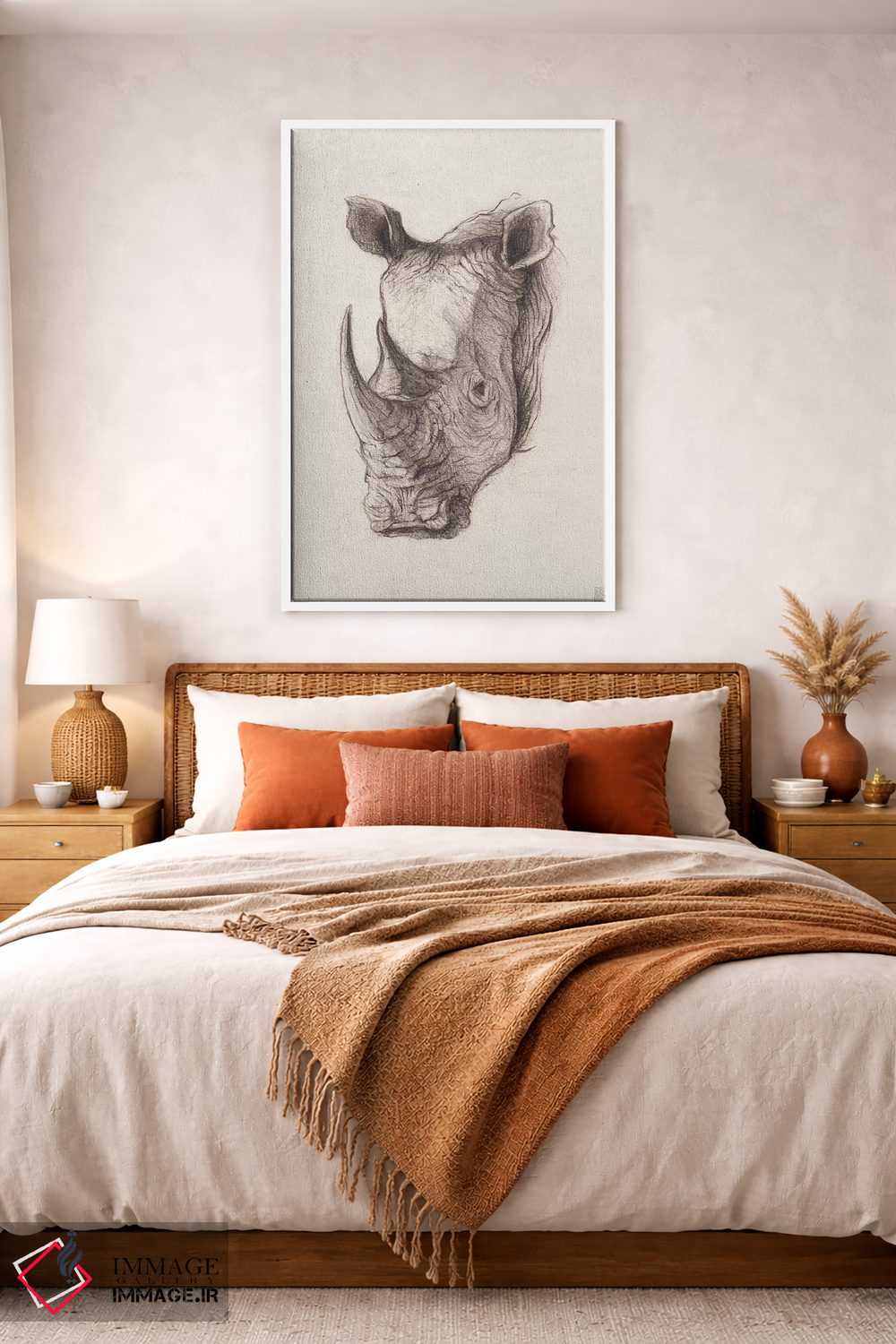 تابلو دکوراتیو "کرگدن ۱" اثر مایک کوبو - D2W