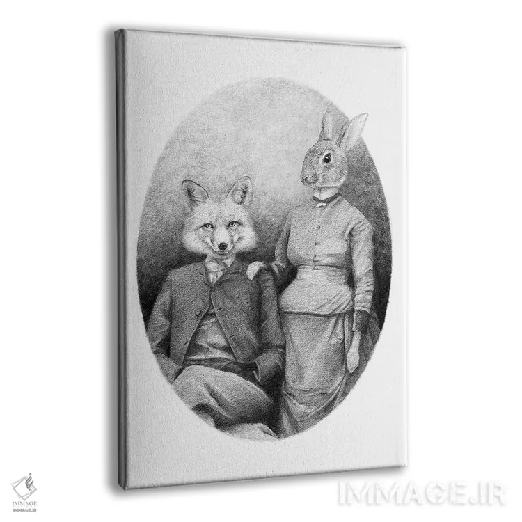تابلو دکوراتیو "روباه ها" اثر مایک کوبو - نمای پرسپکتیو محصول