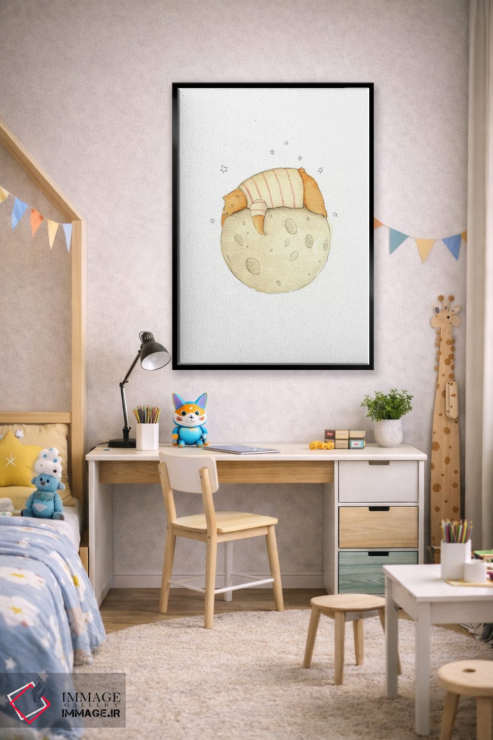 تابلو دکوراتیو "گیر افتاده در ماه ۲" اثر مایک کوبو - D2B