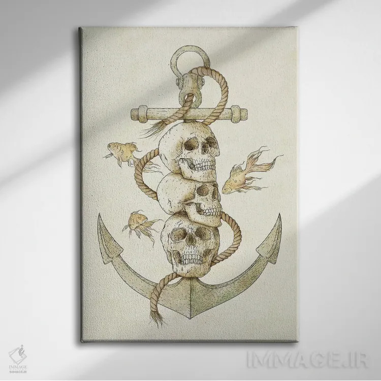 تابلو دکوراتیو "سه دزد دریایی گمشده" اثر مایک کوبو - نمای روبهرو روی دیوار