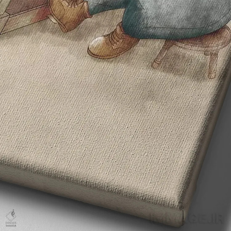 تابلو دکوراتیو "پیانیست" اثر مایک کوبو - نمای نزدیک بافت بوم