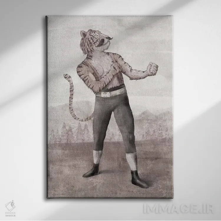 تابلو دکوراتیو "قهرمان ۱" اثر مایک کوبو - نمای روبهرو روی دیوار
