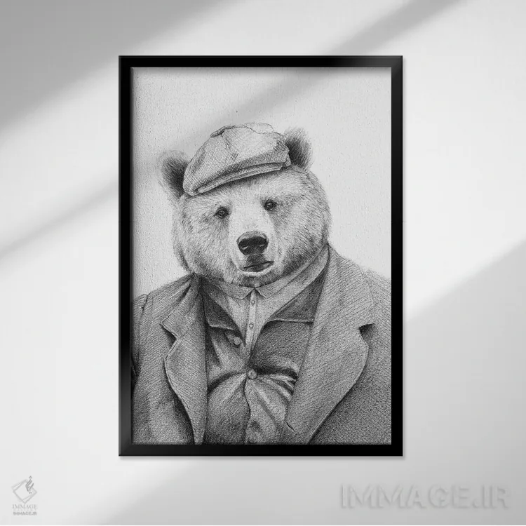 تابلو دکوراتیو "عمو بی" اثر مایک کوبو - نمای قابدار مشکی