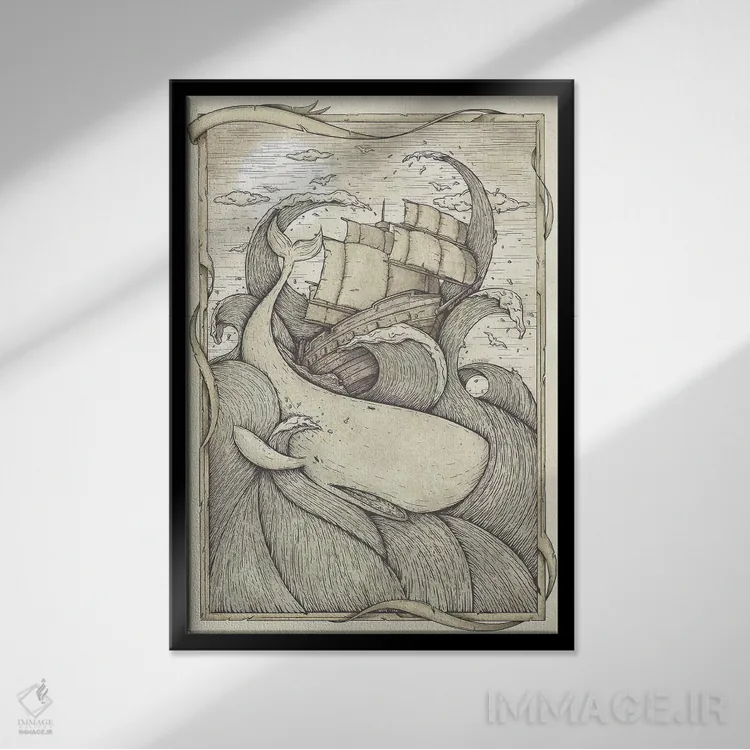 تابلو دکوراتیو "نبرد" اثر مایک کوبو - نمای قابدار مشکی