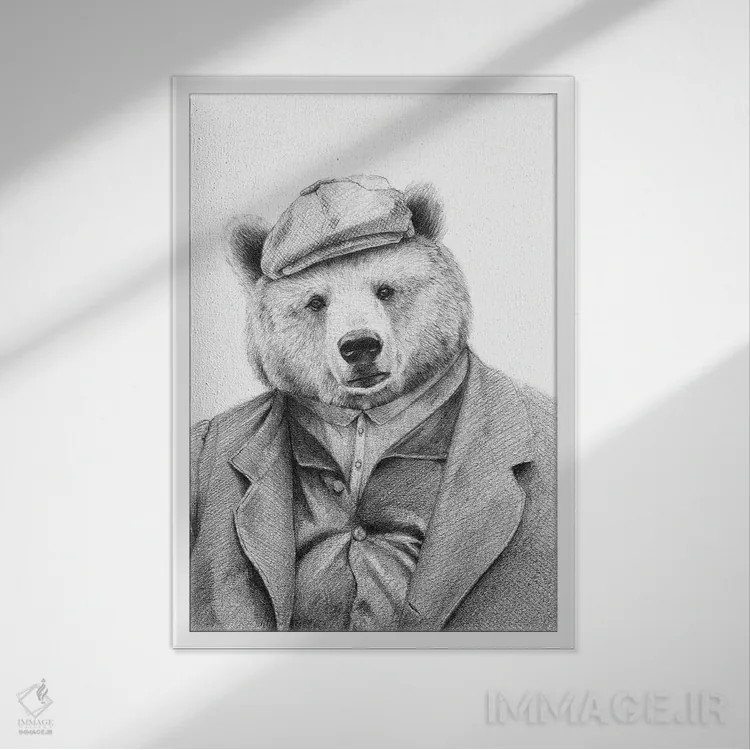 تابلو دکوراتیو "عمو بی" اثر مایک کوبو - نمای قابدار سفید