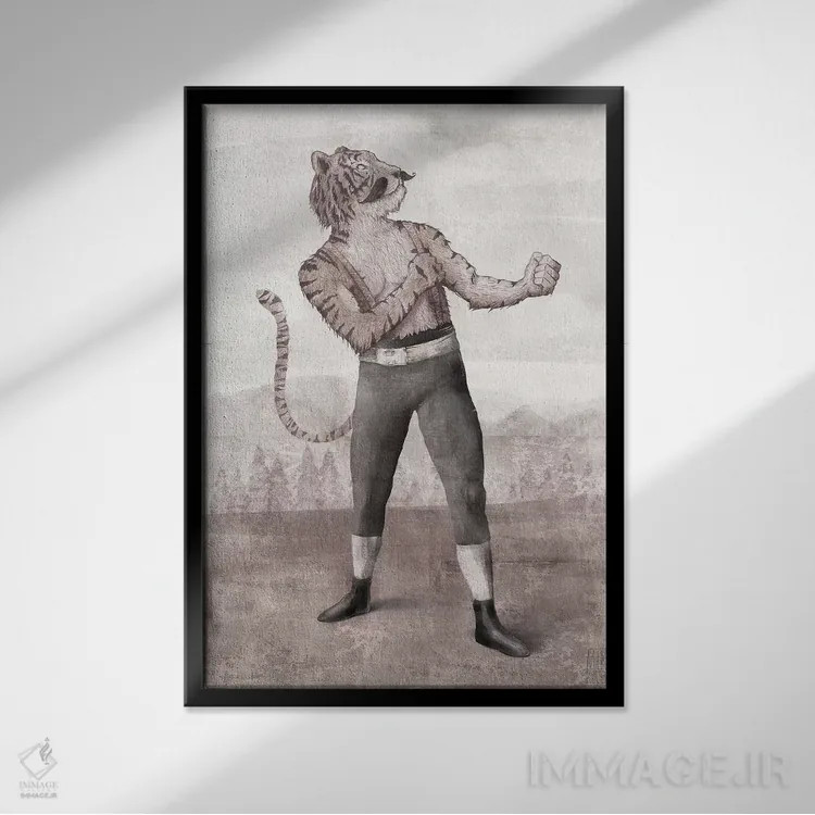 تابلو دکوراتیو "قهرمان ۱" اثر مایک کوبو - نمای قابدار مشکی