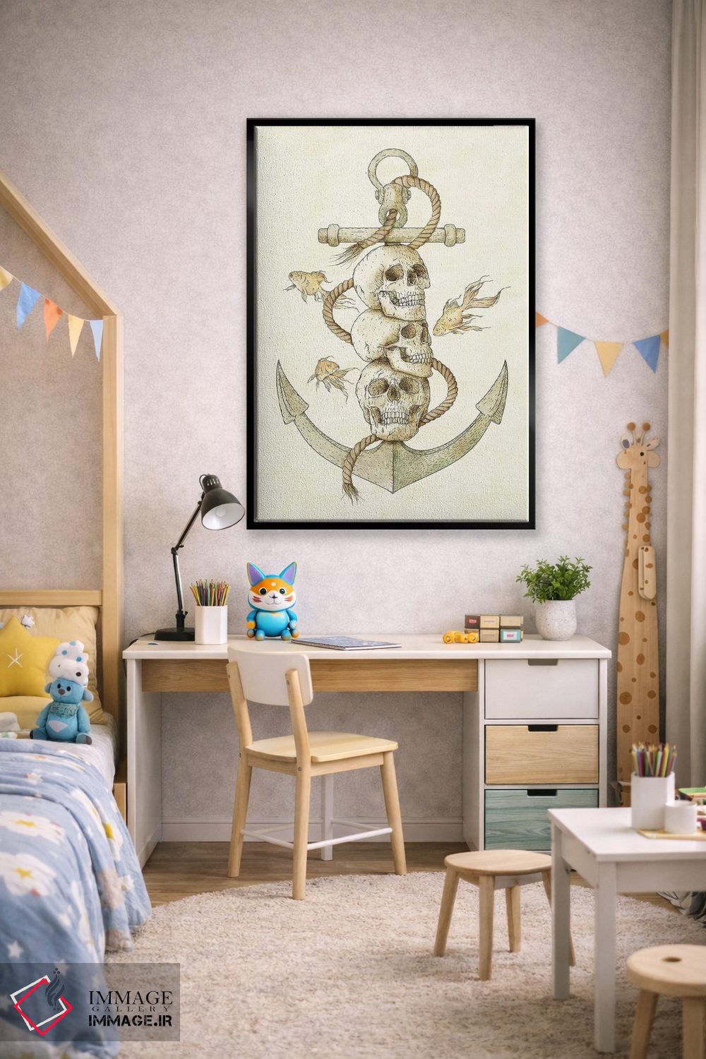 تابلو دکوراتیو "سه دزد دریایی گمشده" اثر مایک کوبو - D2B