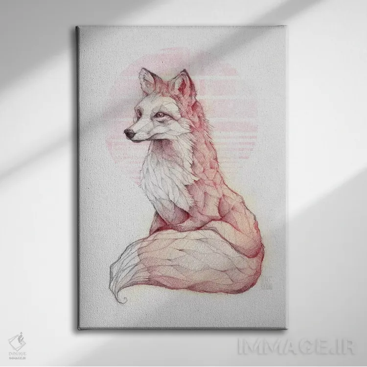 تابلو دکوراتیو "روباه معمولی ۱" اثر مایک کوبو - نمای روبهرو روی دیوار