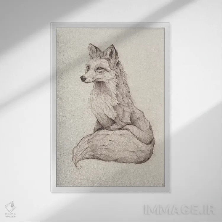 تابلو دکوراتیو "روباه معمولی ۲" اثر مایک کوبو - نمای قابدار سفید