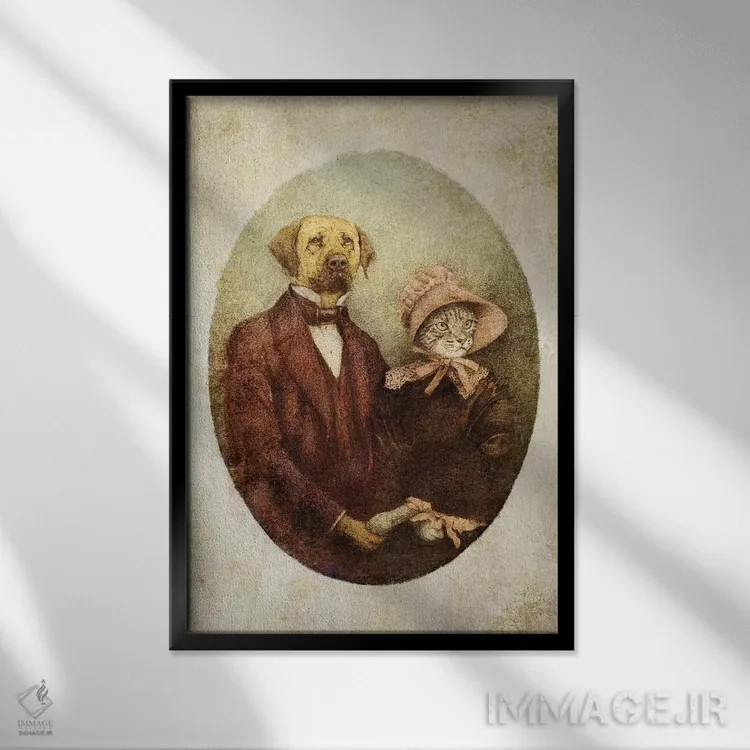 تابلو دکوراتیو "زوج ۲" اثر مایک کوبو - نمای قابدار مشکی