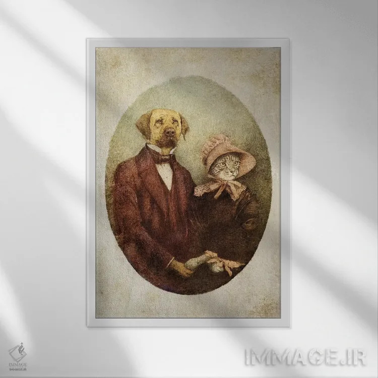 تابلو دکوراتیو "زوج ۲" اثر مایک کوبو - نمای قابدار سفید
