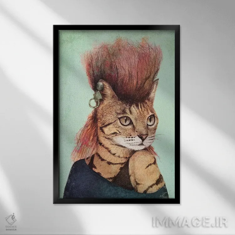 تابلو دکوراتیو "کتی ۲" اثر مایک کوبو - نمای قابدار مشکی