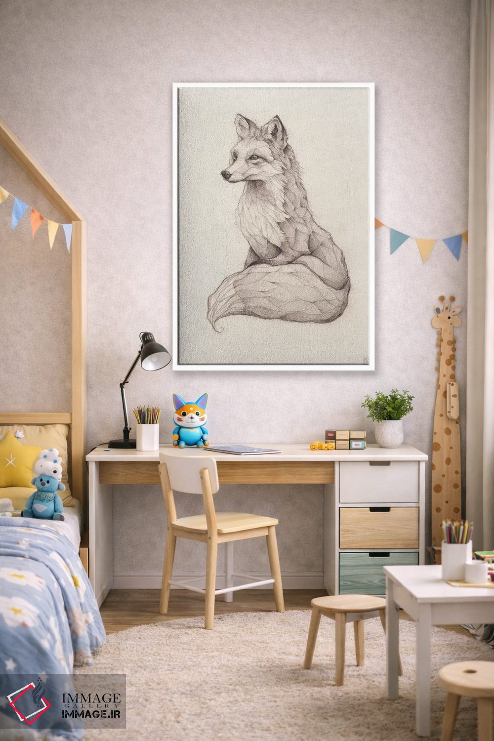 تابلو دکوراتیو "روباه معمولی ۲" اثر مایک کوبو - D2W