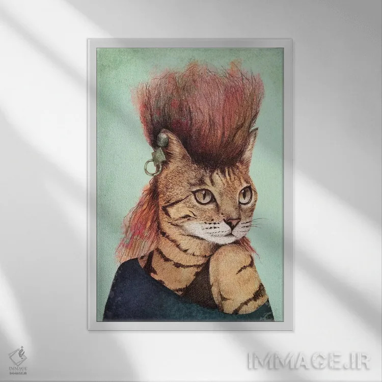 تابلو دکوراتیو "کتی ۲" اثر مایک کوبو - نمای قابدار سفید