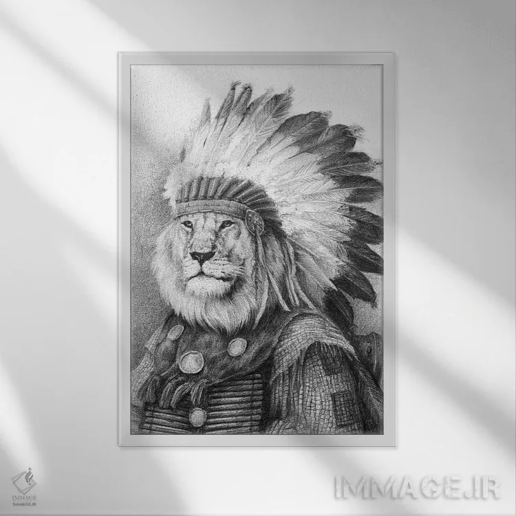 تابلو دکوراتیو "رییس" اثر مایک کوبو - نمای قابدار سفید