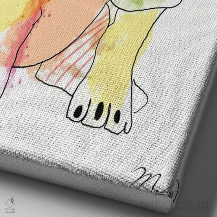 تابلو دکوراتیو "باسه هاند " اثر مارک اشکنازی - نمای نزدیک بافت بوم