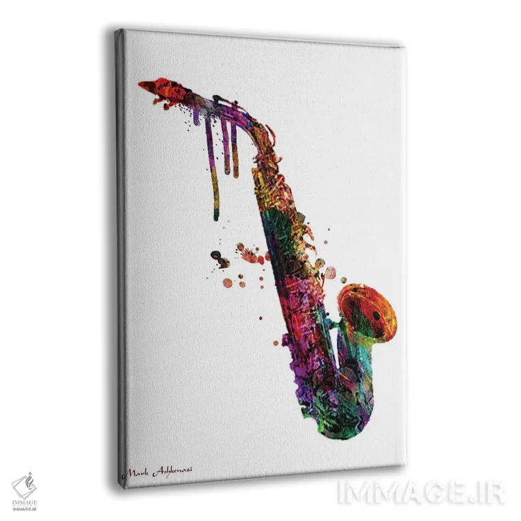 تابلو دکوراتیو "ساکسوفون ۲" اثر مارک اشکنازی - نمای پرسپکتیو محصول