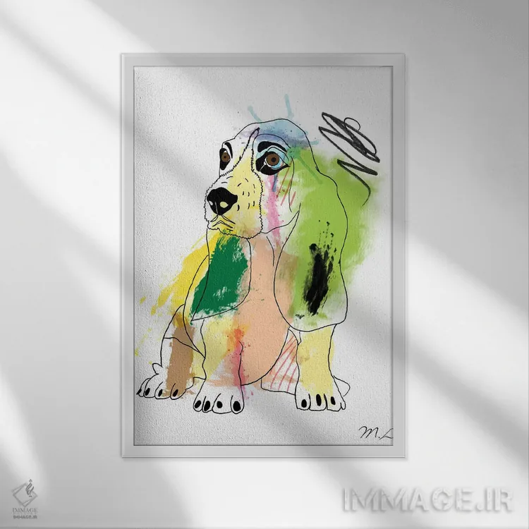 تابلو دکوراتیو "باسه هاند " اثر مارک اشکنازی - نمای قابدار سفید