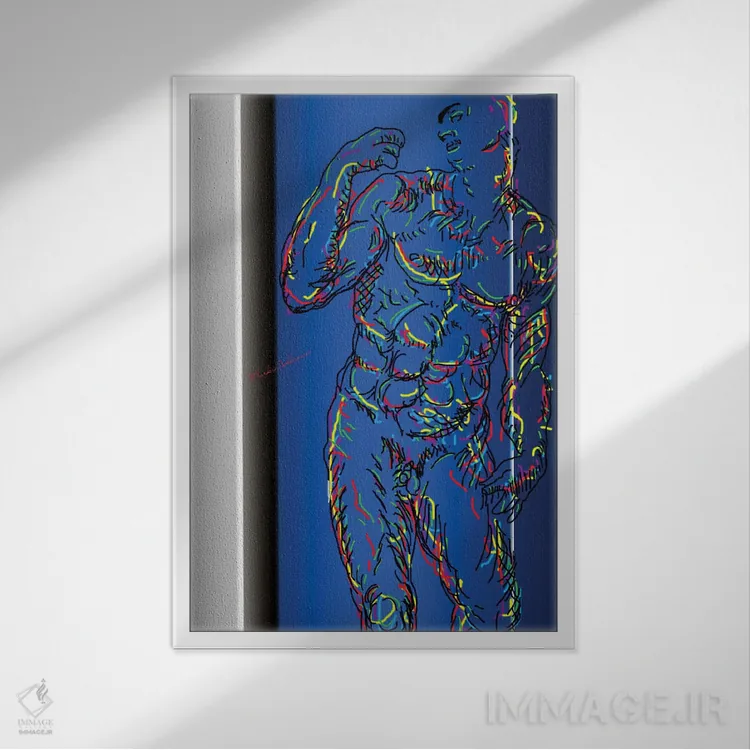 تابلو دکوراتیو "مرد مدرن" اثر مارک اشکنازی - نمای قابدار سفید