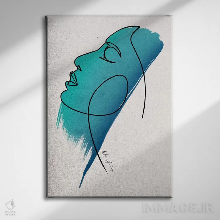 تابلو مینیمال "چهره" اثر مارک اشکنازی - نمای روبهرو روی دیوار