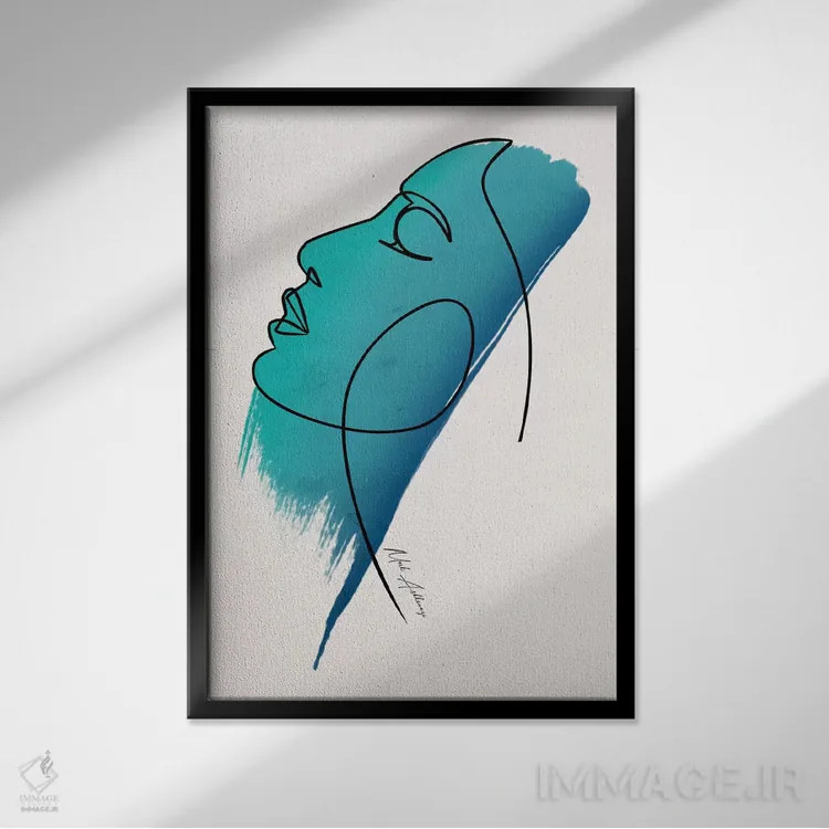 تابلو مینیمال "چهره" اثر مارک اشکنازی - نمای قابدار مشکی