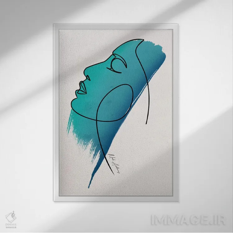 تابلو مینیمال "چهره" اثر مارک اشکنازی - نمای قابدار سفید