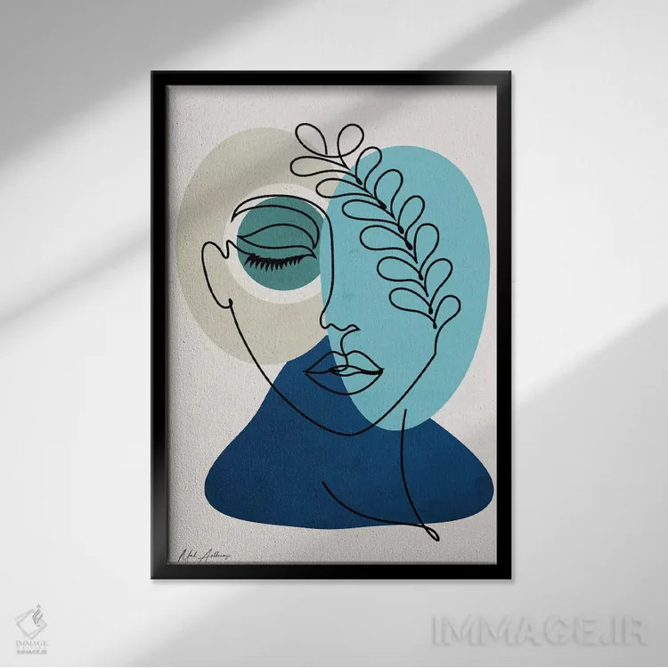 تابلو مینیمال "زنی در عشق ۲" اثر مارک اشکنازی - نمای قابدار مشکی