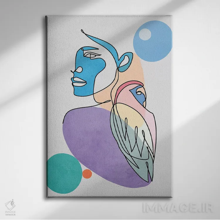 تابلو مینیمال "پرندگان عاشق" اثر مارک اشکنازی - نمای روبهرو روی دیوار