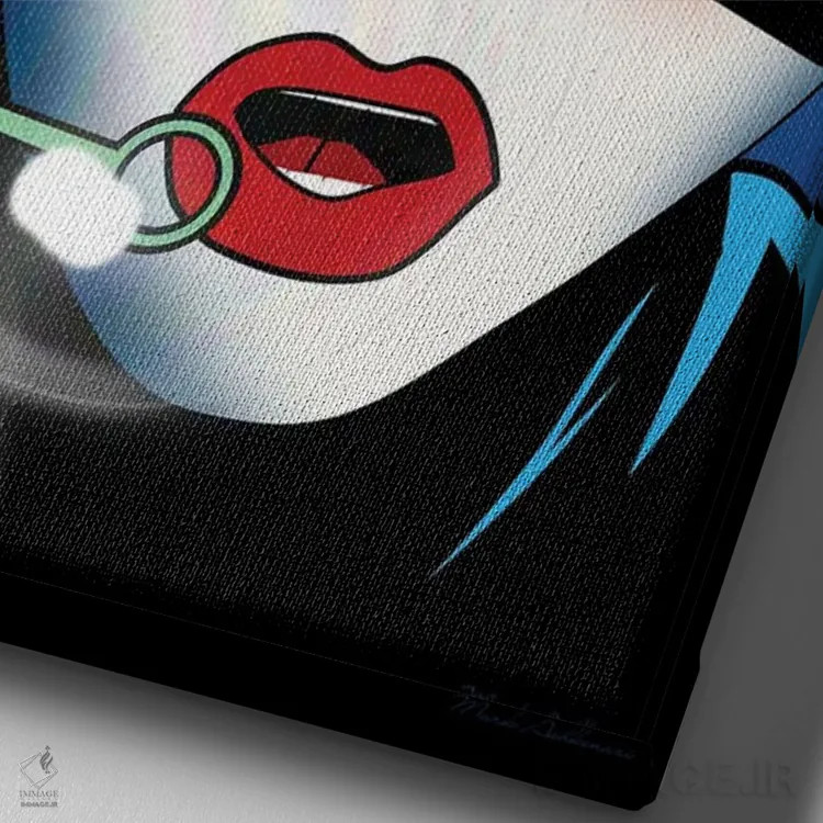 تابلو دکوراتیو "زن گربه ای" اثر مارک اشکنازی - نمای نزدیک بافت بوم