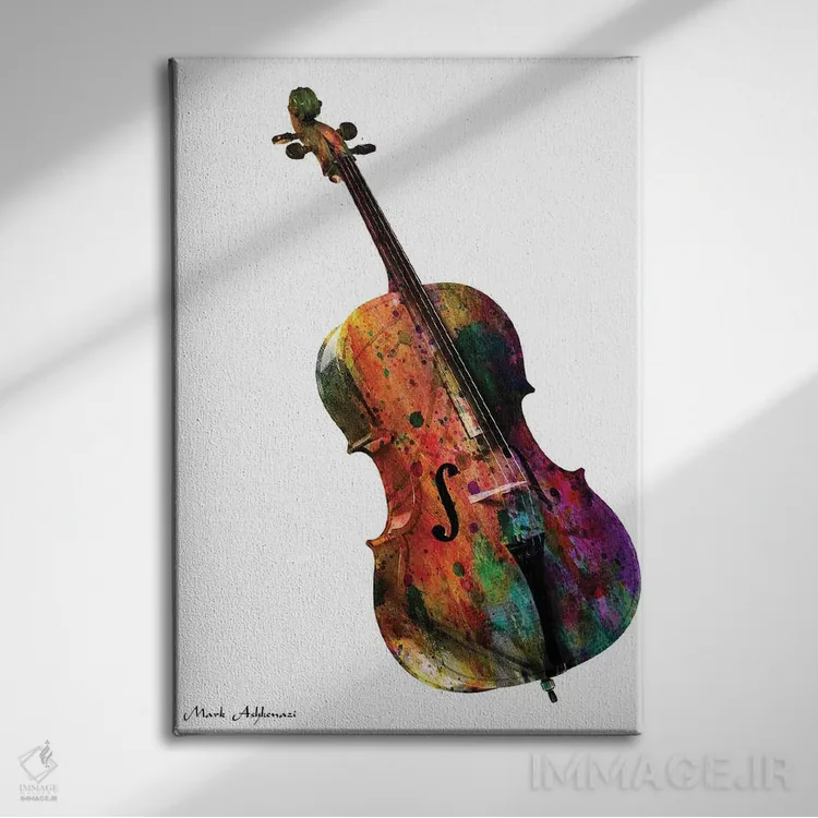 تابلو دکوراتیو "ویولنسل" اثر مارک اشکنازی - نمای روبهرو روی دیوار